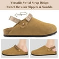 thumbnail image 3 of Ecetana Women's Mules & Clogs Suede Closed Toe Sandals Slip On Flats Sandals with Hook Loop, 3 of 5