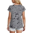 thumbnail image 4 of Aqestyerly Haut à Manches Courtes, Blouse Décontractée à Manches Courtes et Col Rond Imprimée pour Femmes, Confort Quotidien/gris (TTG), 4 of 6