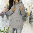 thumbnail image 4 of BSDJILFG Rain Jackets for Women Fall Trendy Windbreaker Striped Lined Parkas Heavyweight Waterproof Outerwear Coats with Multi-Pockets, 4 of 8
