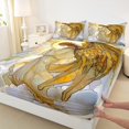 thumbnail image 3 of jejeloiu Angel Wings Queen Sheet Set,Yellow White,Microfiber Decor For Adults,4-Piece, 3 of 7