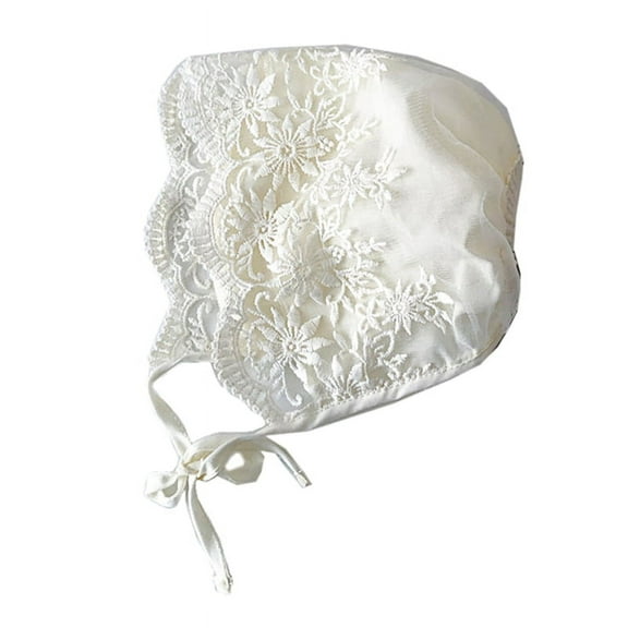 RYUJNDK Infant Baby Hat with Embroidery Flowers Lace Cotton Sunhat Soft Cotton Flower Bonnet Hat for Newborn Babies