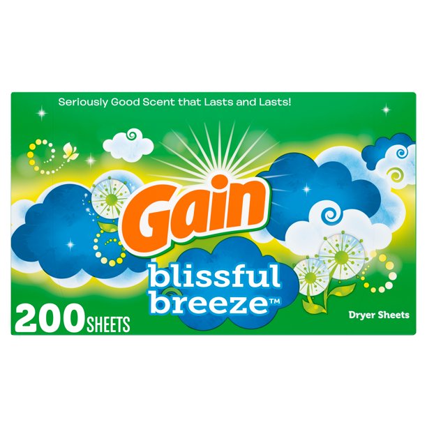 Gain Dryer Sheets, Blissful Breeze Scent, 200 Count
