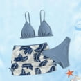 thumbnail image 7 of Generic Kids Child Girls 3 Piece Swimsuits Bathing Suit Soild Bikini Tops Underpants Print Skirt Swimwear Set, 7 of 7