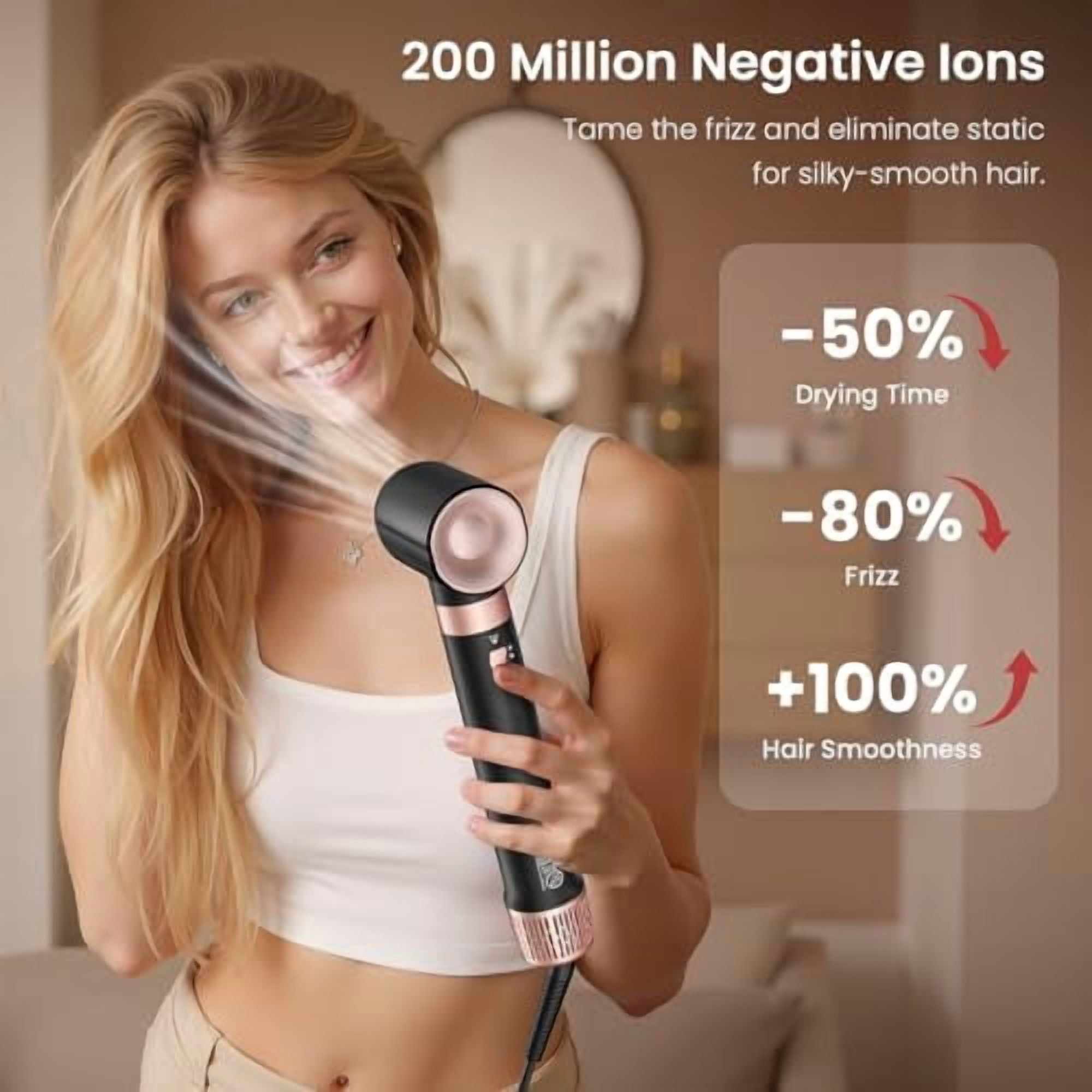 3 in 1 Hair Styler, High-Speed Hair Dryer with Air Styler with Long Barrel Air Styler, Dual Voltage Hair Tools Styling