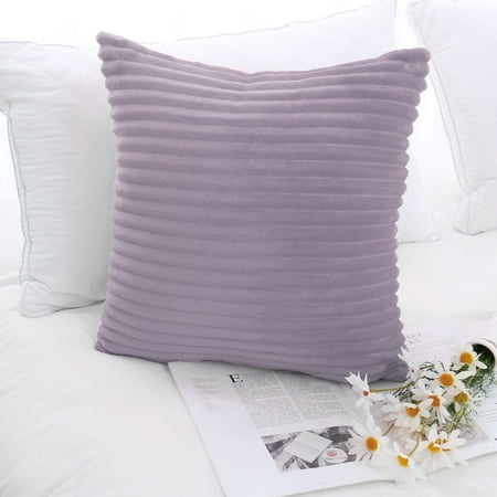 Purple And Silver Pillows Flannel Throw Pillow Cushion Covers Standard Decorative Pillowcase 18