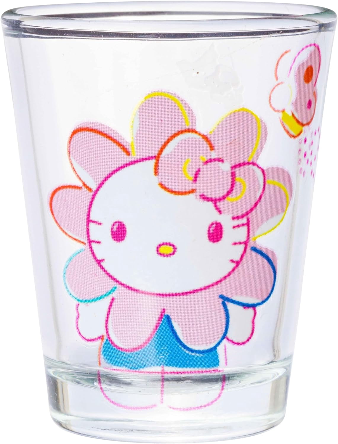 Silver Buffalo Sanrio Hello Kitty Spring Garden Flowers 4 pack Mini Glass Set, 1.5 Ounces