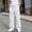 White, variant on Falkdiz Warm Sweatpants for Girls Outdoor Loose Pockets Winter Elastic Waist Straight Leg Trendy Relaxed fit Open Bottom Girls Pants , Beige , Size: 5-6 Years