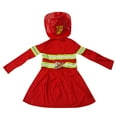 thumbnail image 3 of WhouRiu Little Girl Outfit Set Halloween Fireman Role Play Long Sleeve Dress with Hat Party Holiday Outfits,2-Piece Red,Sized 4-6, 3 of 7