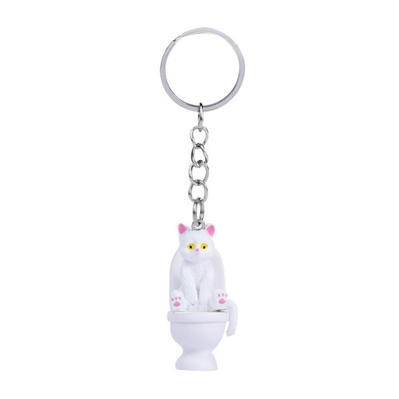 Kkkded Key Chain Toilet Shape Kitty Key Chain - Schoolbag Pendant, Car Keys Storage, Colorfast