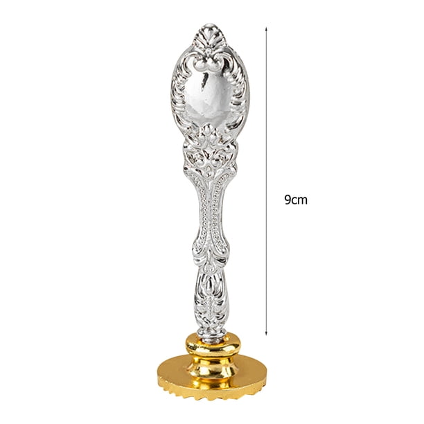 Mango De Sello Manija de sello de columna romana Suministros para manualidades para invitaciones de boda (todo plateado) Likrtyny Libre de BPA