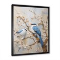 thumbnail image 2 of Designart "Simplified Exotic Birds Amid Cherry Blooms" Birds Of Paradise Picture Framed Wall Art Living Room, 2 of 5