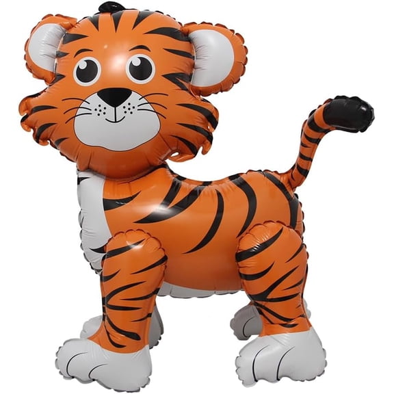 Walking Tiger Balloon, Large Jungle Safari Animals Foil Balloons, Lion for Kids Wild Zoo Party Baby Shower Birthday Decor Supplies