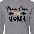 thumbnail image 4 of Inktastic Maine Coon Mama with Flowers and Arrow Long Sleeve T-Shirt, 4 of 5