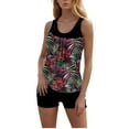 thumbnail image 3 of Blmnix Two Piece Women Bathing Suits Modest Swimsuits Long Torso Swimsuits Swim Tops Crew Neck Swim Top,L, 3 of 8