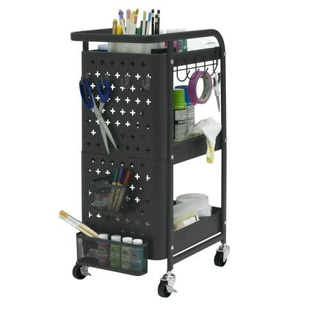 Studio Designs - Streamline 3-Tier Metal Multiuse Organizer Cart - Black