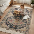 thumbnail image 3 of Bedroom Rug Carpet 3'x 5', Vintage Boho Washable Floor Carpet with Tassels, Middle Century Western Geometric Abstract Art Elegant Soft Floor Rug Mat for Patio, Balcony, Laundry, Room Decor, 3 of 9