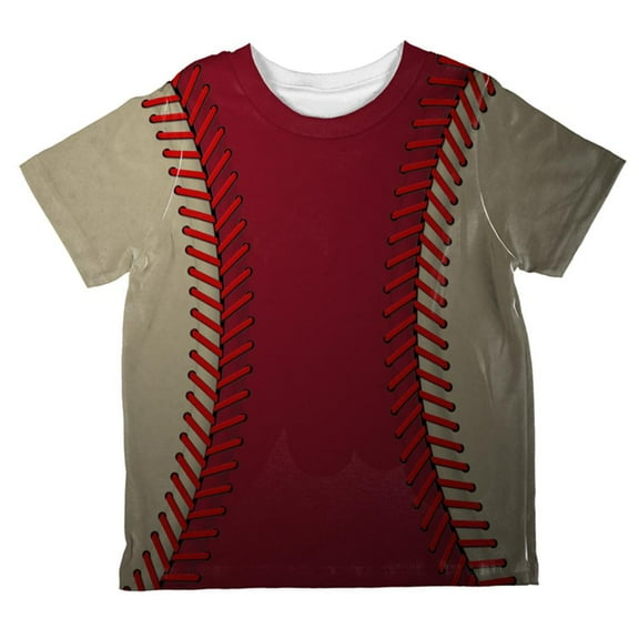 Baseball League Red and Sand All Over Toddler T Shirt Multi 2T