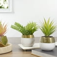 thumbnail image 2 of Northlight Mixed Artificial Succulent Arrangement in Ceramic Pot - 6.5", 2 of 5