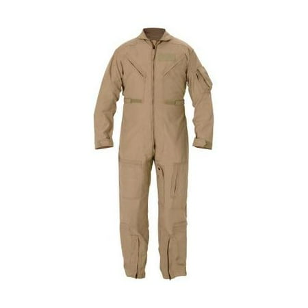 Propper Nomex Flight Suit, 92/5/3 Nomex, 44in Chest, Long, AF Tan, Made in Domin