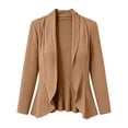 thumbnail image 7 of TOUMENY Women's Cardigan Knitted Hollow Out Lightweight 3/4 Sleeve Open Front Outerwear Summer Fall Casual Loose Cardigans Khaki XL, 7 of 7