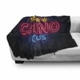 thumbnail image 3 of Poker Soft Flannel Fleece Blanket, Retro Vegas Style Casino Sign Illustration with Stars on Brick Background, Cozy Plush for Indoor and Outdoor Use, 70" x 90", Dark Grey Multicolor, by Ambesonne, 3 of 6