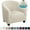 Beige, variant on AIGIA Stretch Club Armchair Slipcover 1 Piece Barrel Tub Sofa Cover Furniture Protector Jacquard Couch Cover
