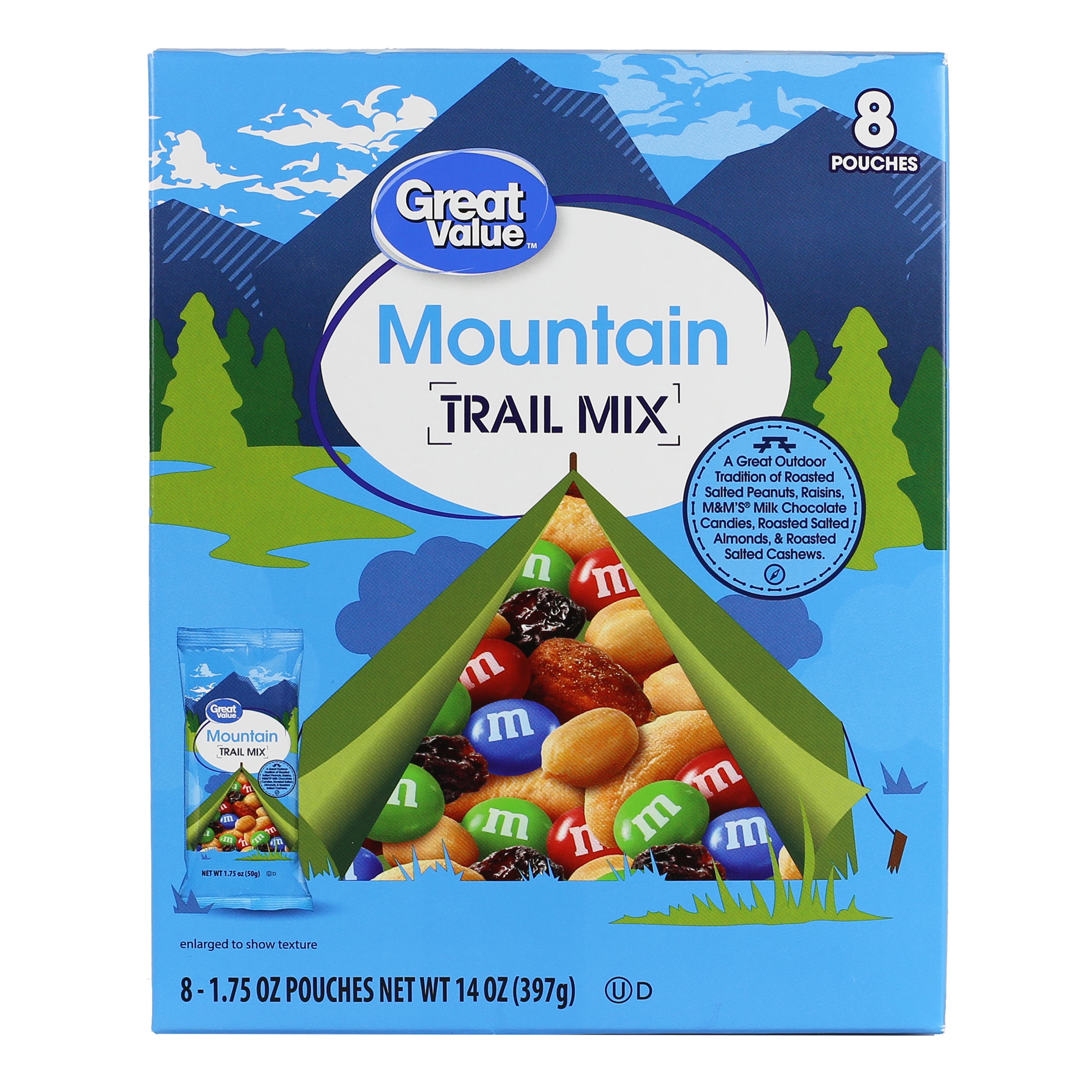 Great Value Mountain Trail Mix, 1.75 oz, 8 Count