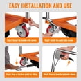 thumbnail image 3 of Hydraulic Lift Table Cart, 1100lbs Capacity 32" Lifting Height Hydraulic Table Cart, Single Scissor Lift Table with Non-Slip Pad for Material Handling and Transportation, Orange, 3 of 7