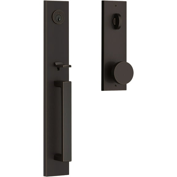 Baldwin Ee.Sanxcon.Cqe Santa Cruz Full Plate Single Cylinder Keyed Entry Handleset -