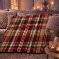 thumbnail image 6 of Classic Autumn Tartan Plaid autumn celebration Pumpkin Bat Silhouettes, Warm Flannel Blanket for Living Room and Reading Nook, Festive autumn celebration Scene, Art Lovers autumn celebration Gift, 6 of 9