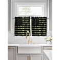 thumbnail image 2 of Half Window Curtain 36 Inches Long, Green Camouflage American Flag Window Treatment Curtain Drapes, Wooden Grain Small Tier Curtains for Bathroom Over Sink, 27.5"x36", 2 Panels, 2 of 7