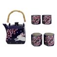 thumbnail image 2 of Blue Sakura Cherry Blossoms With Rabbit Hexagonal Teapot With 4 Tea Cups Set, 2 of 9