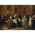 thumbnail image 2 of Francesco Guardi 14x11 Black Ornate Wood Framed Double Matted Museum Art Print Titled: The Ridotto in Venice with Masked Figures Conversing, 2 of 5