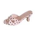 thumbnail image 3 of Bibifish Womens Heeled Sandals Retro Chic Polka Dot Print Crisscross Strap Open Toe Heeled Sandals Summer Evening Date Night Event Sandals, 3 of 9