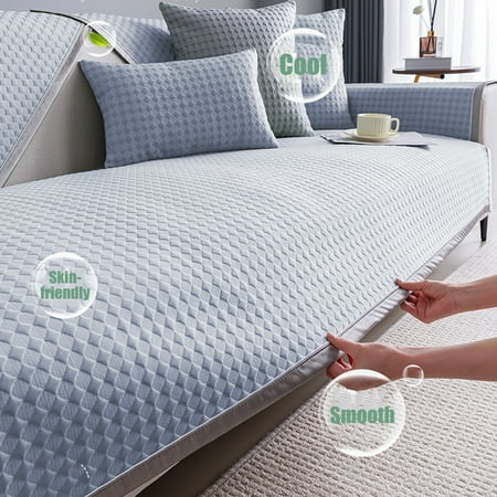 

Ikohbadg Lce Silk Cool Summer Sofa Cushion Simple Solid Color Non-Slip Sofa Cushion Machine Washable Cool Sofa Cushion Double Sofa Cushion Polyester Sofa Cushion