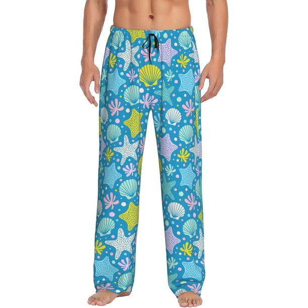 Balery Starfish Pantalones de pijama para hombre, pijama ultraligero, pantalón de descanso-Medium