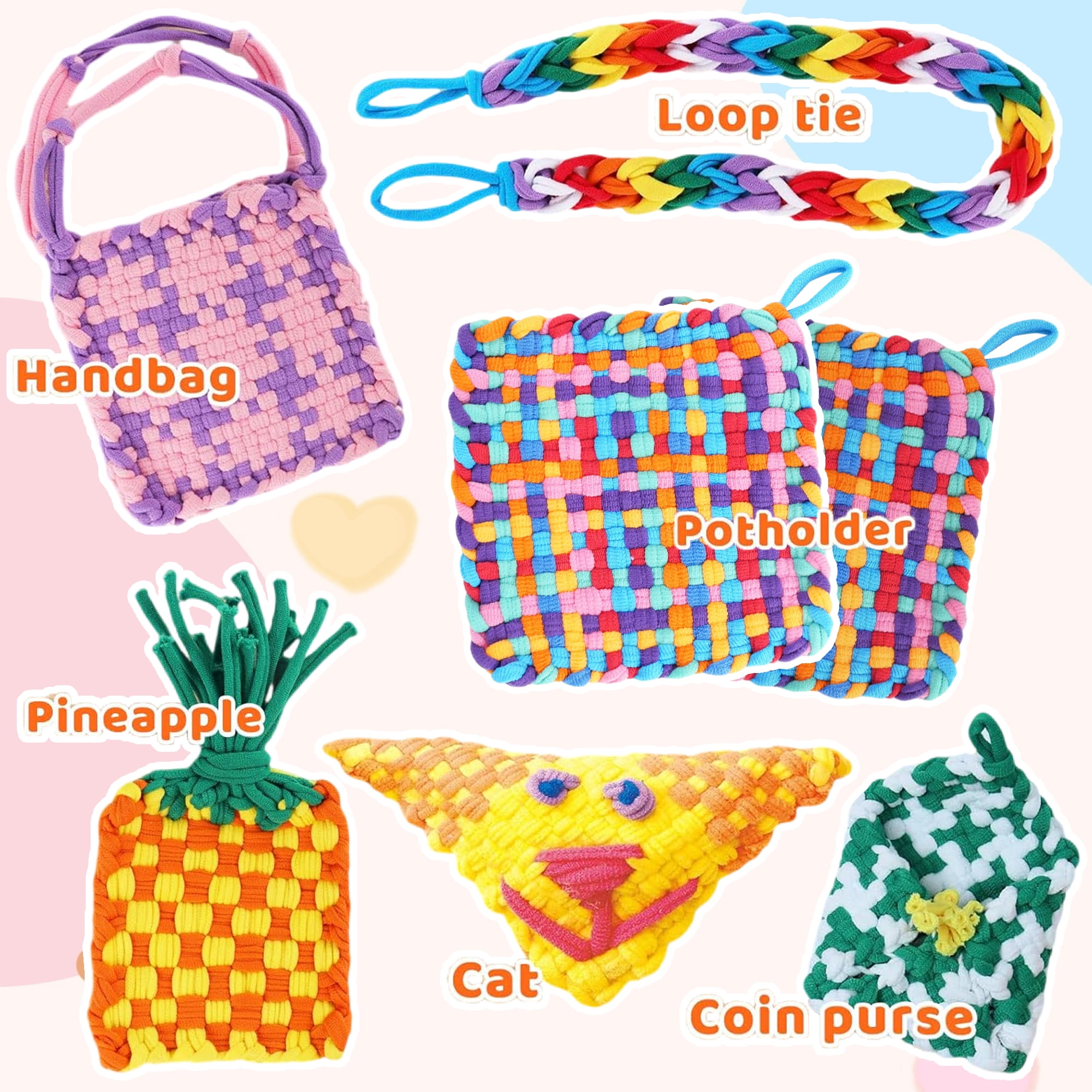 JUGAAD LIFE Weaving Loom Kit Toys for Kids and Adults, 108 PCS DIY Potholder Loops Arts and Crafts for Girls 6 7 8 9 10, Pot Holder Loom Knitting Kits, Birthday Gifts for Boys
