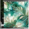thumbnail image 3 of Ambesonne Teal Shower Curtain, Greenery Marble Print Leaves, 69"Wx70"L, Dark Seafoam Dark Khaki, 3 of 4
