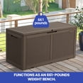 thumbnail image 5 of ModFusion 100 Gallon Outdoor Storage Box, Dark Brown Rattan Pattern with Mesh Net, Patio Storage Furniture, 5 of 10