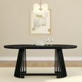 thumbnail image 2 of Plank+Beam 72" Lido Rectangular Dining Table, Solid Wood Minimalist Kitchen Table for 6, Black, 2 of 11