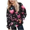thumbnail image 2 of Sudaderas con capucha CUHK para niñas, sudadera con capucha estampada, cuello redondo, manga larga, para uso diario, ropa de abrigo informal, sudadera con capucha, blusa de poliéster para niños, 2 of 6