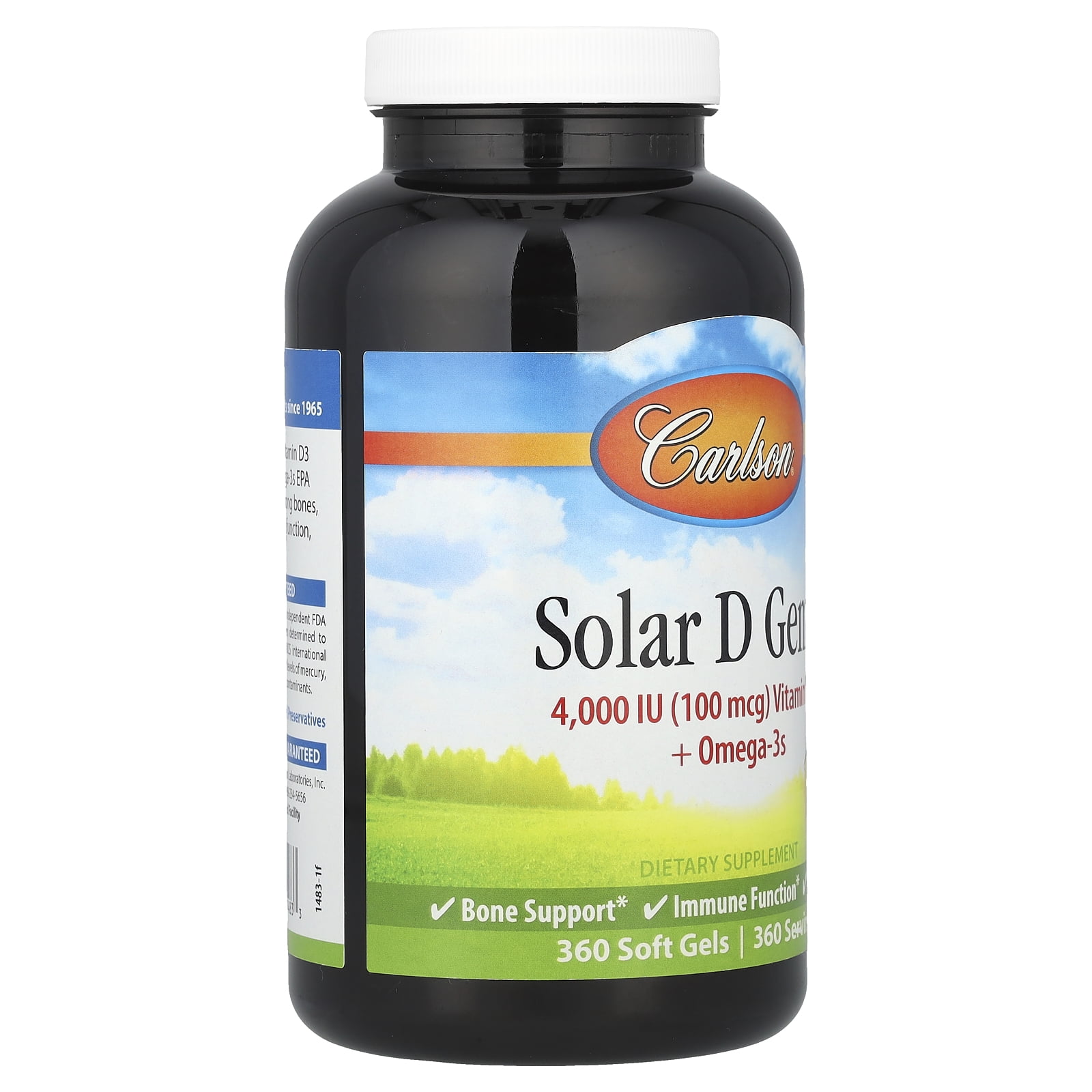 Carlson Solar D Gems - Lemon 4,000 Iu (100 mcg) 360 Sgels