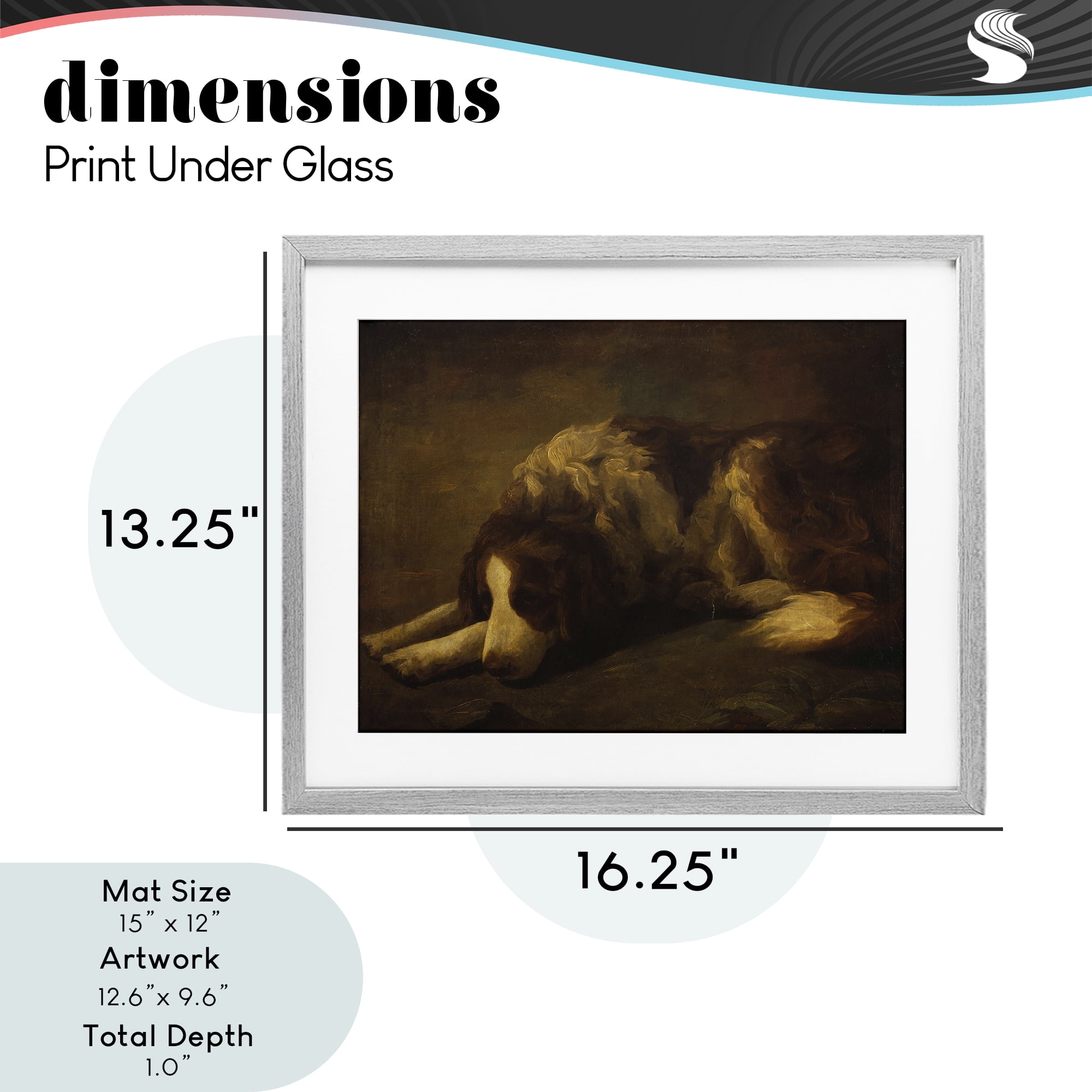 Stupell Industries Dim Lighted Classic Dog Gray Framed Print Under Glass, design by Lil' Rue