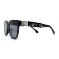 thumbnail image 3 of Womens Metal Jewel Hinge Horn Rim Rectangle Designer Sunglasses Slate Tortoise Black, 3 of 4