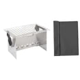 thumbnail image 1 of Parrilla de barbacoa plegable, compacta, versátil, desmontable, de acero inoxidable, fácil de mantener, ideal para senderismo, principiantes y picnic., 1 of 8
