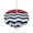Navy blue red, variant on Outdoor Tablecloth with Umbrella Hole for Patio/Picnic/Party/Camping, Black Chevron Waterproof Table Cloth Round Cover Washable, Geometric Navy Blue White Sea Wavy Striped Dia 54"