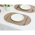 thumbnail image 6 of Unique Bargains Faux Leather Placemats for Kitchen Washable Table Placemats 6pk Gray Gold, 6 of 7