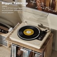 thumbnail image 2 of Honiway Vinyl Storage, Turntable Wall Mount for 80-100 Albums, 3-Compartment Holder, Carbonized Black, 2 of 7