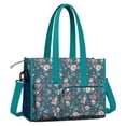 thumbnail image 2 of Teacher Tote Bag,Pioneer Flower Floral Print Pattern Teacher Utility Tote Bag,Large Work Tote Bags for Women with Multiple Pockets,Top Zipper Closure,13.8x10.6x6.7 Inch, 2 of 5