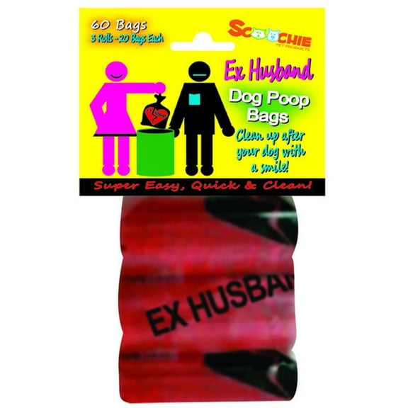 Scoochie EX HUSBAND 3 Pack Poop Bags In Bag and Header